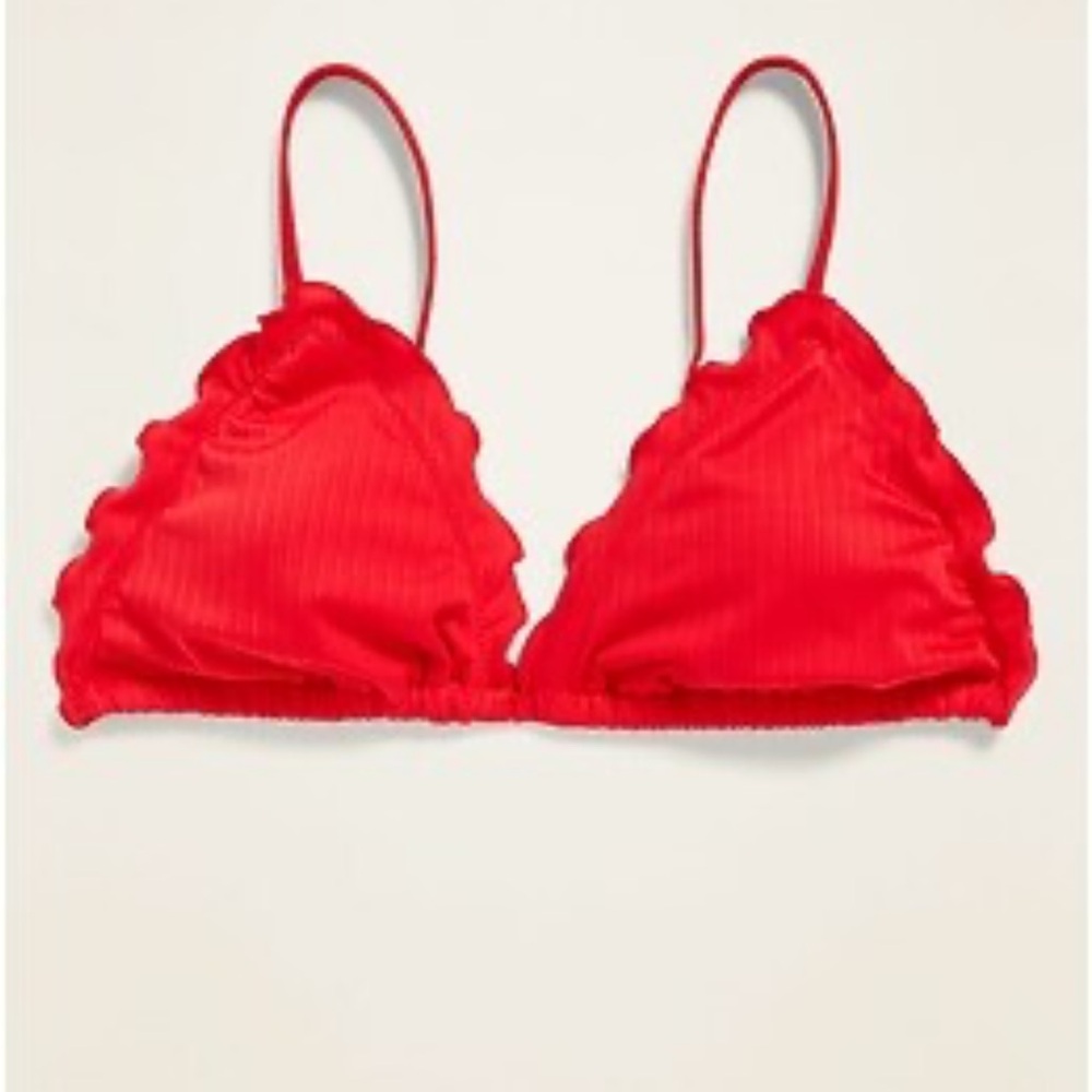 Brand new with Tags Old Navy Ribbed Textured Lettuce Edge‎ Bikini Swim Top Small